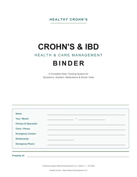 Crohn’s & IBD Care Binder cover page